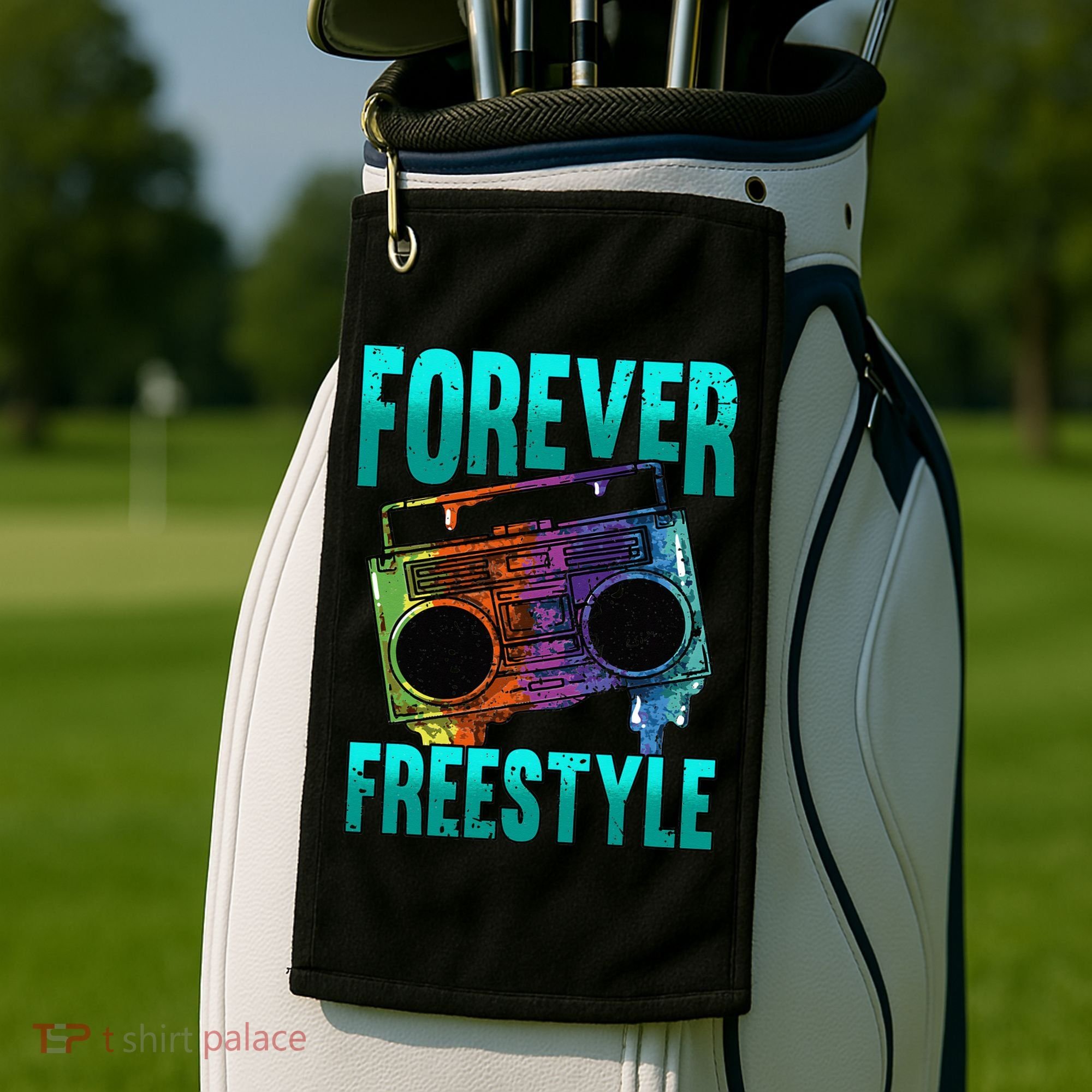 Forever Freestyle Hip Hop Old School Boombox Golf Towel