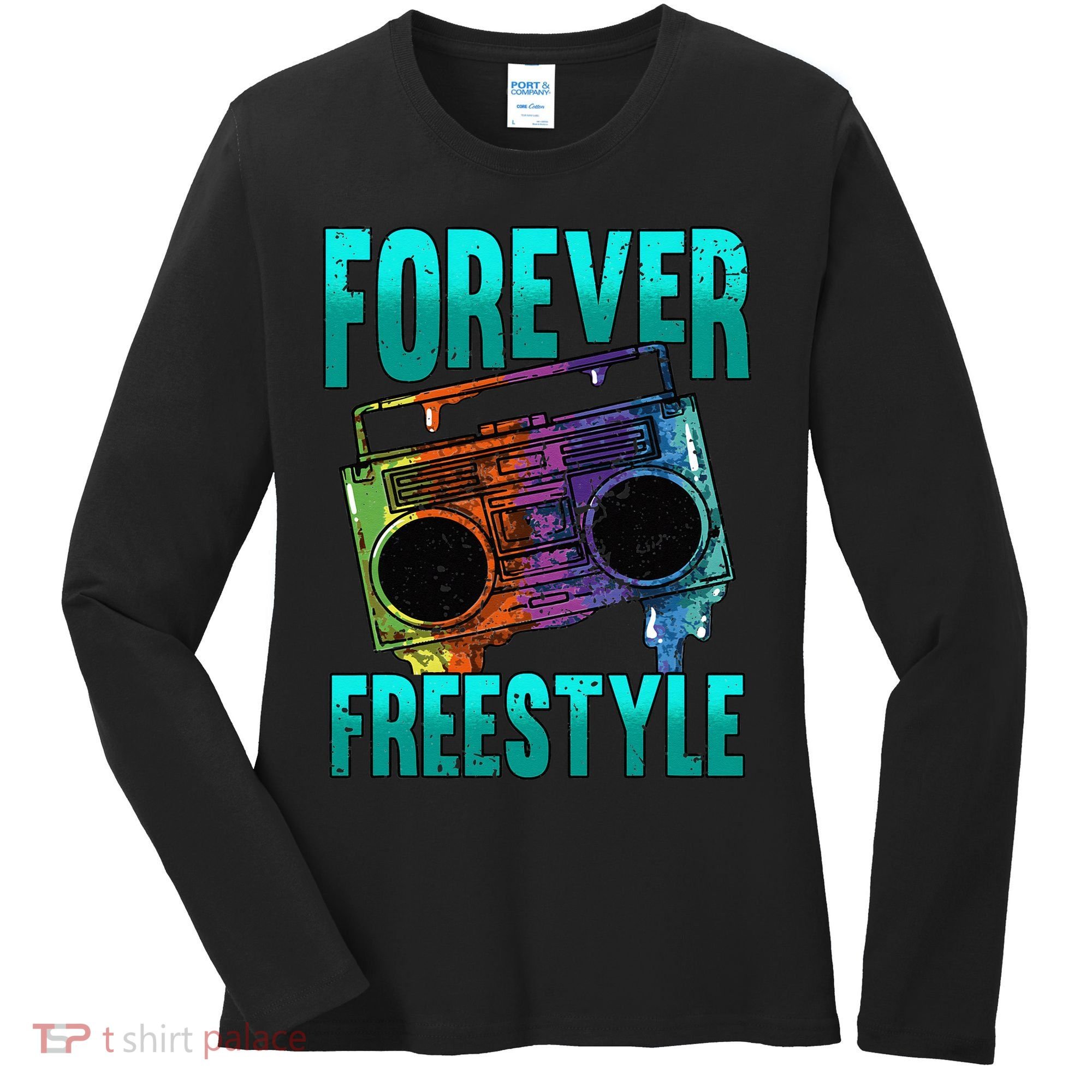 Forever Freestyle Hip Hop Old School Boombox Women's Long Sleeve Shirt