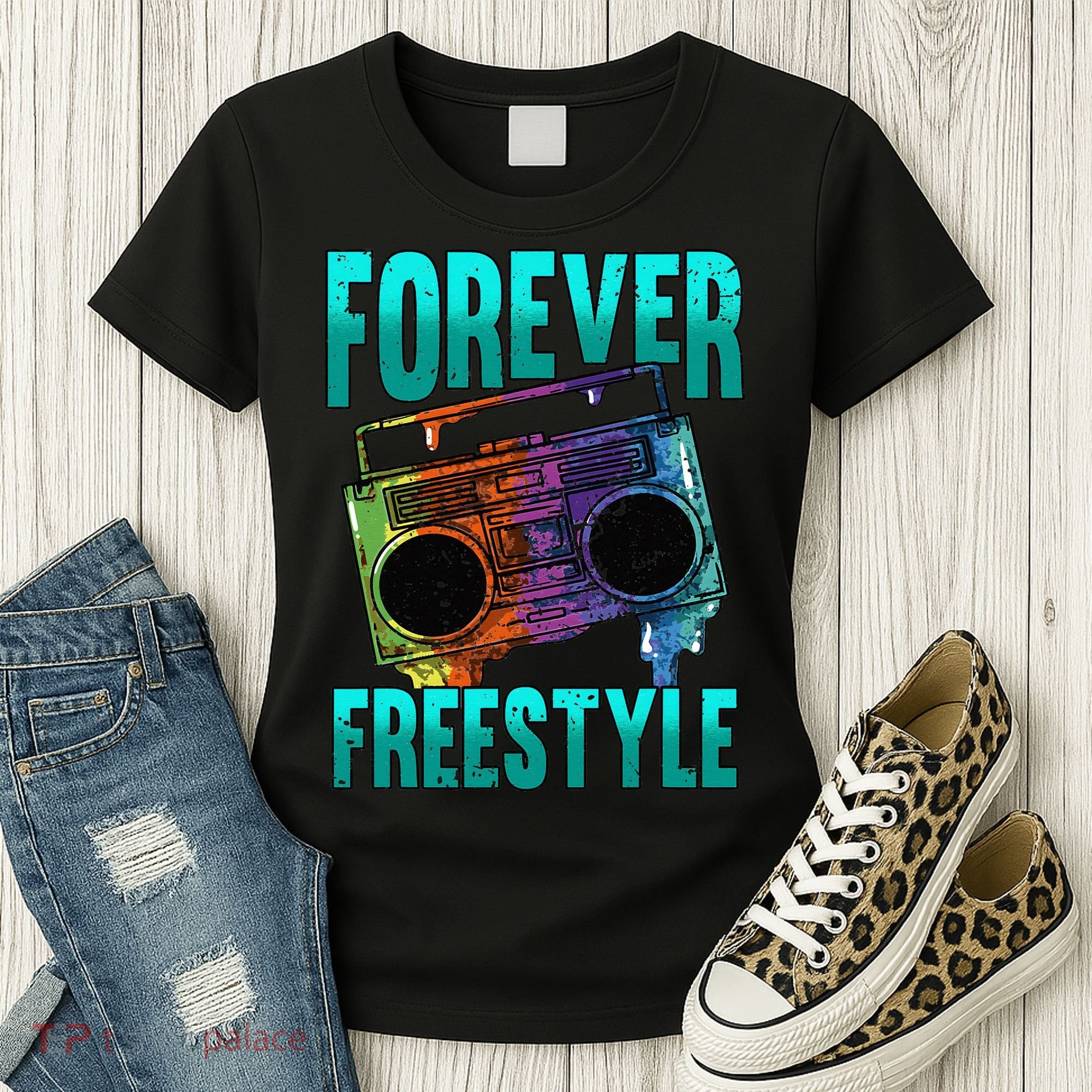 Forever Freestyle Hip Hop Old School Boombox Women's T-Shirt