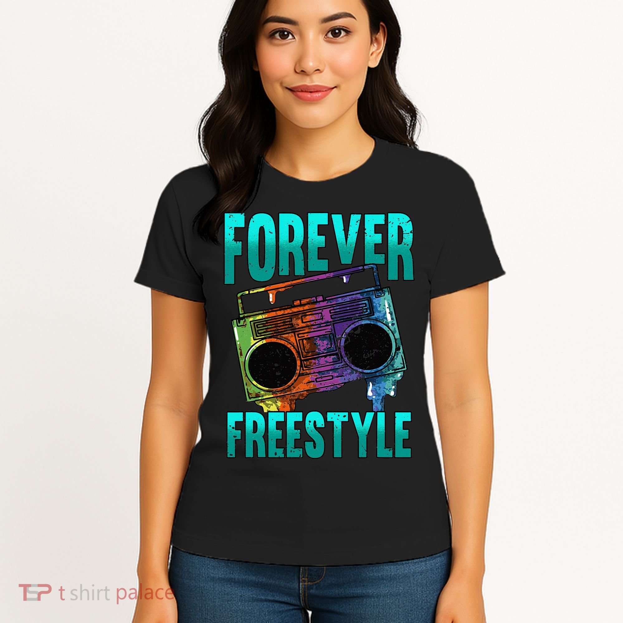 Forever Freestyle Hip Hop Old School Boombox Women's T-Shirt