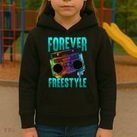Forever Freestyle Hip Hop Old School Boombox Kids Hoodie thumb 3