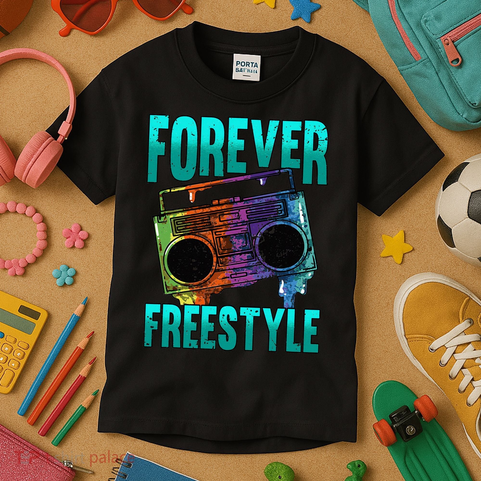 Forever Freestyle Hip Hop Old School Boombox Kids T-Shirt