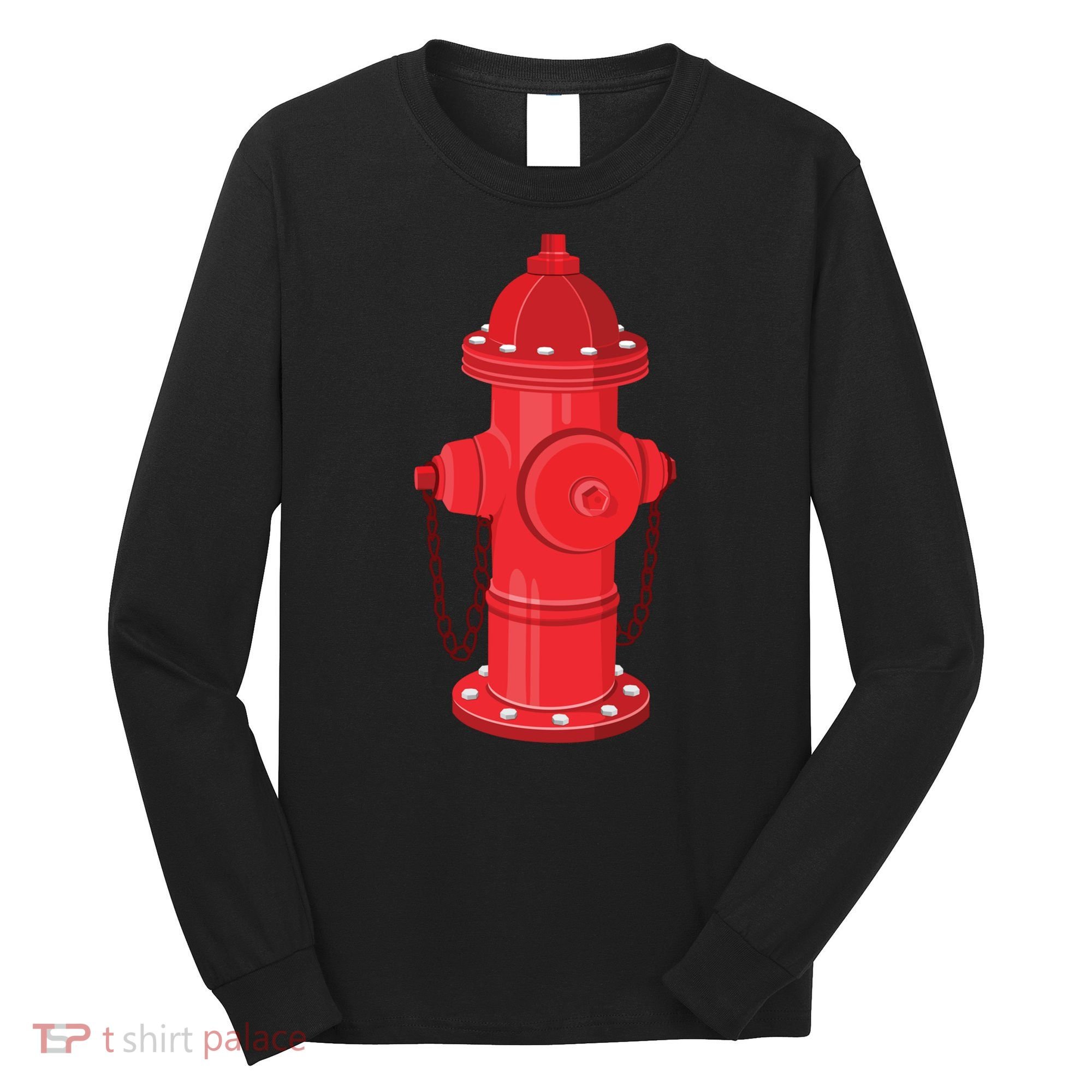 Firefighter Fire Hydrant Firetruck Dog Water Hose Fireman Gift Long Sleeve Shirt