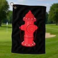 Firefighter Fire Hydrant Firetruck Dog Water Hose Fireman Gift Golf Towel thumb 1