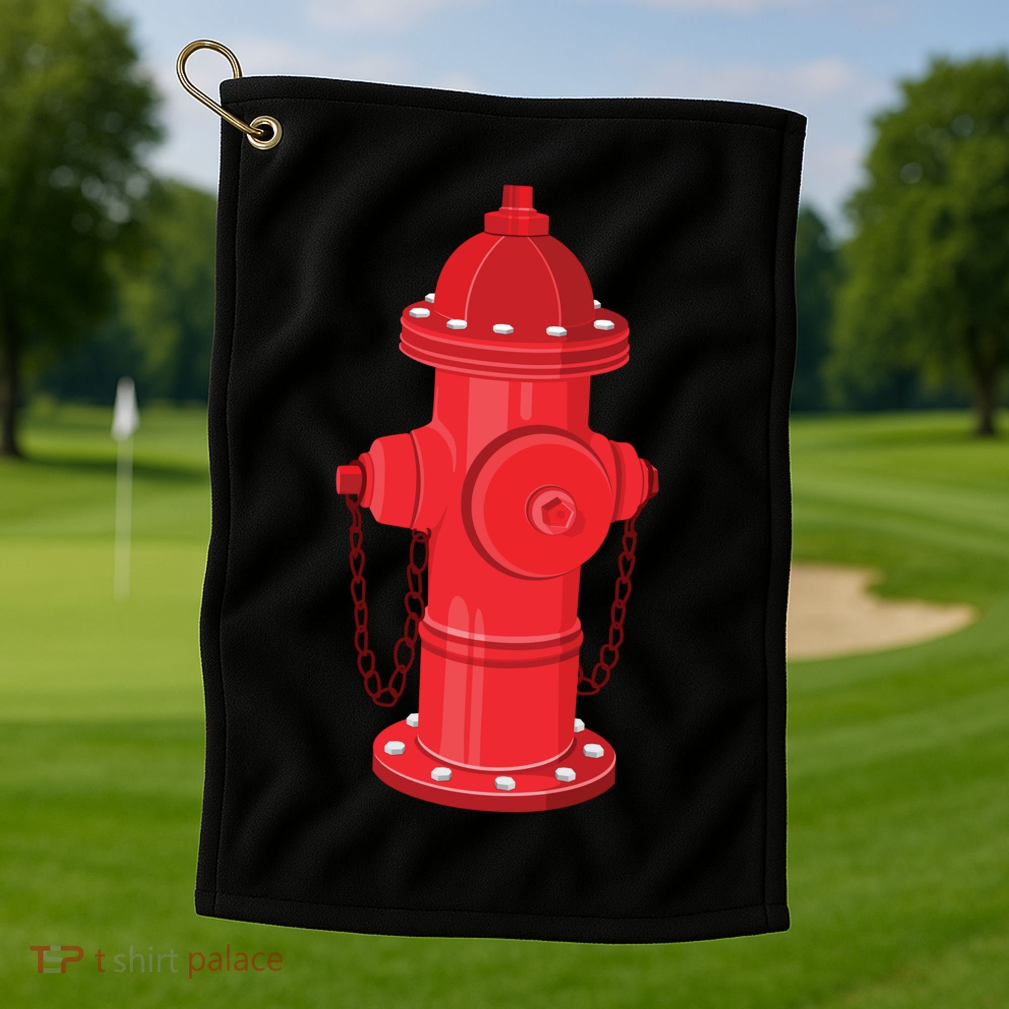 Firefighter Fire Hydrant Firetruck Dog Water Hose Fireman Gift Golf Towel