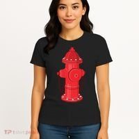 Firefighter Fire Hydrant Firetruck Dog Water Hose Fireman Gift Women's T-Shirt thumb 4