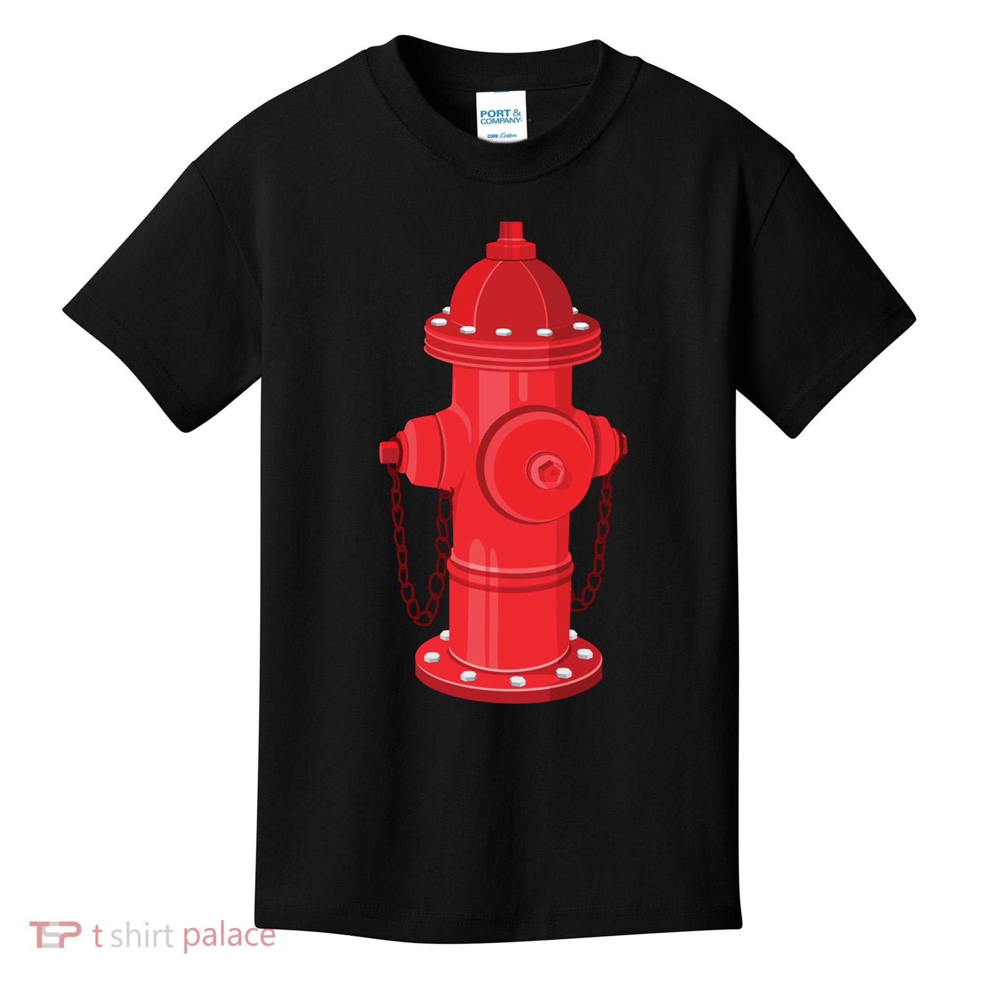 Firefighter Fire Hydrant Firetruck Dog Water Hose Fireman Gift Kids T-Shirt