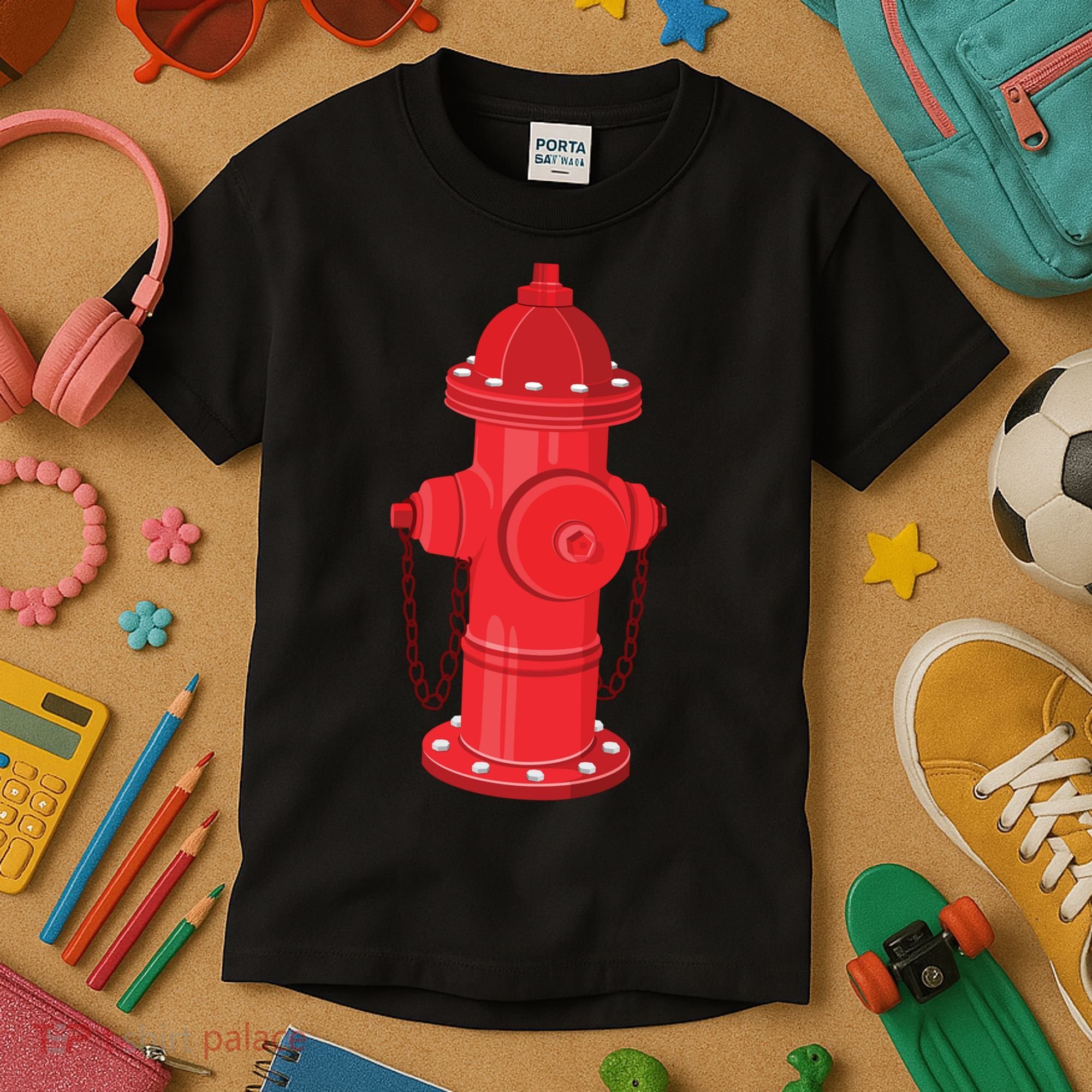 Firefighter Fire Hydrant Firetruck Dog Water Hose Fireman Gift Kids T-Shirt