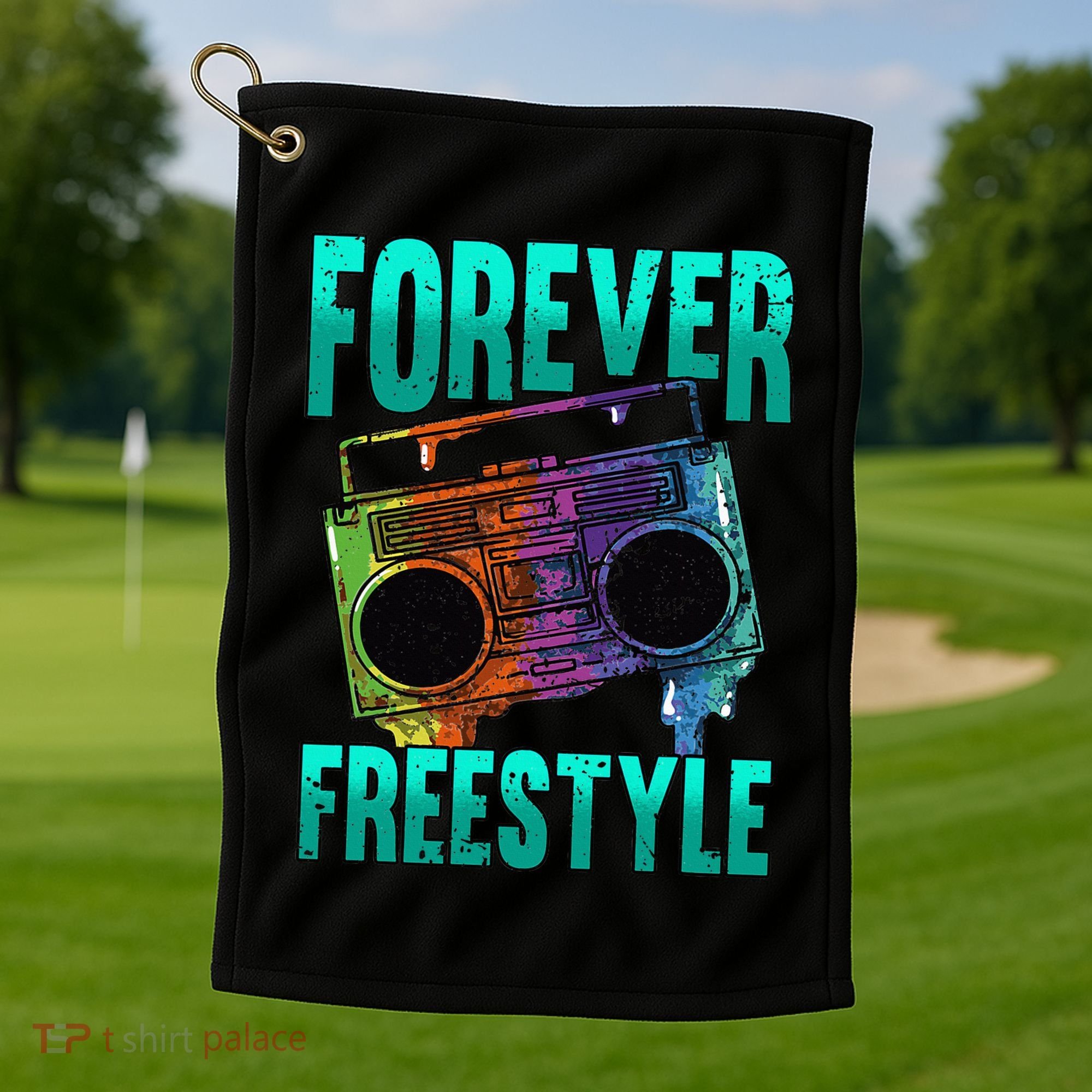 Forever Freestyle Hip Hop Old School Boombox Golf Towel