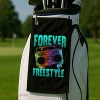 Forever Freestyle Hip Hop Old School Boombox Golf Towel thumb 2