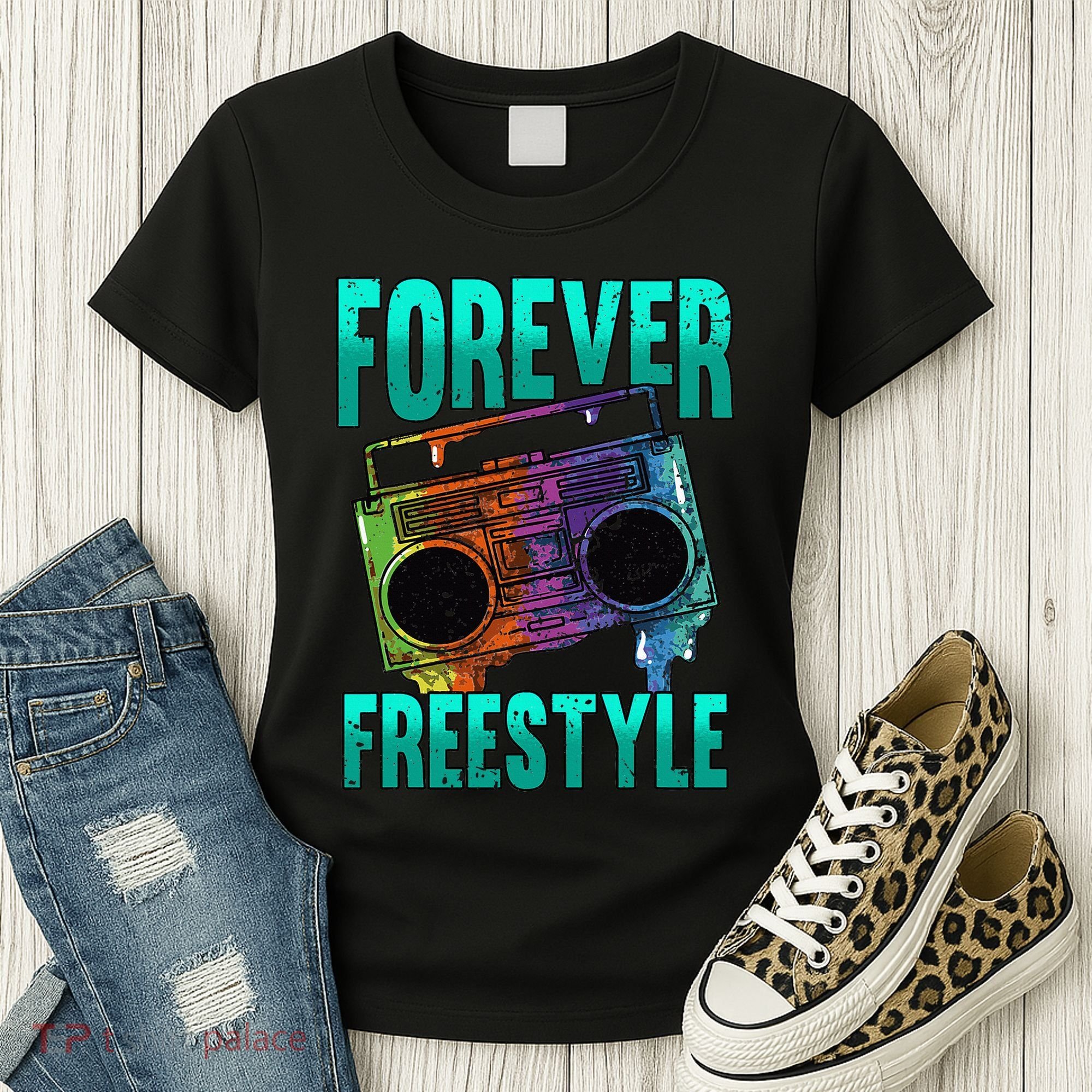 Forever Freestyle Hip Hop Old School Boombox Women's T-Shirt