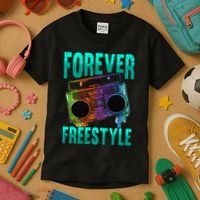 Forever Freestyle Hip Hop Old School Boombox Kids T-Shirt thumb 3