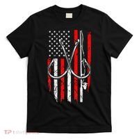 Fisherman Fishing Hooks Proud American Flag Fishing T-Shirt thumb 0