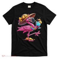Funny Flamingo Hawaiian Summer Tropical Luau Women T-Shirt thumb 0