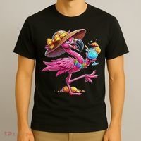 Funny Flamingo Hawaiian Summer Tropical Luau Women T-Shirt thumb 3
