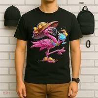 Funny Flamingo Hawaiian Summer Tropical Luau Women T-Shirt thumb 6