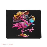 Funny Flamingo Hawaiian Summer Tropical Luau Women Mousepad thumb 0