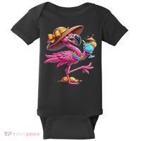 Funny Flamingo Hawaiian Summer Tropical Luau Women Baby Bodysuit thumb 0