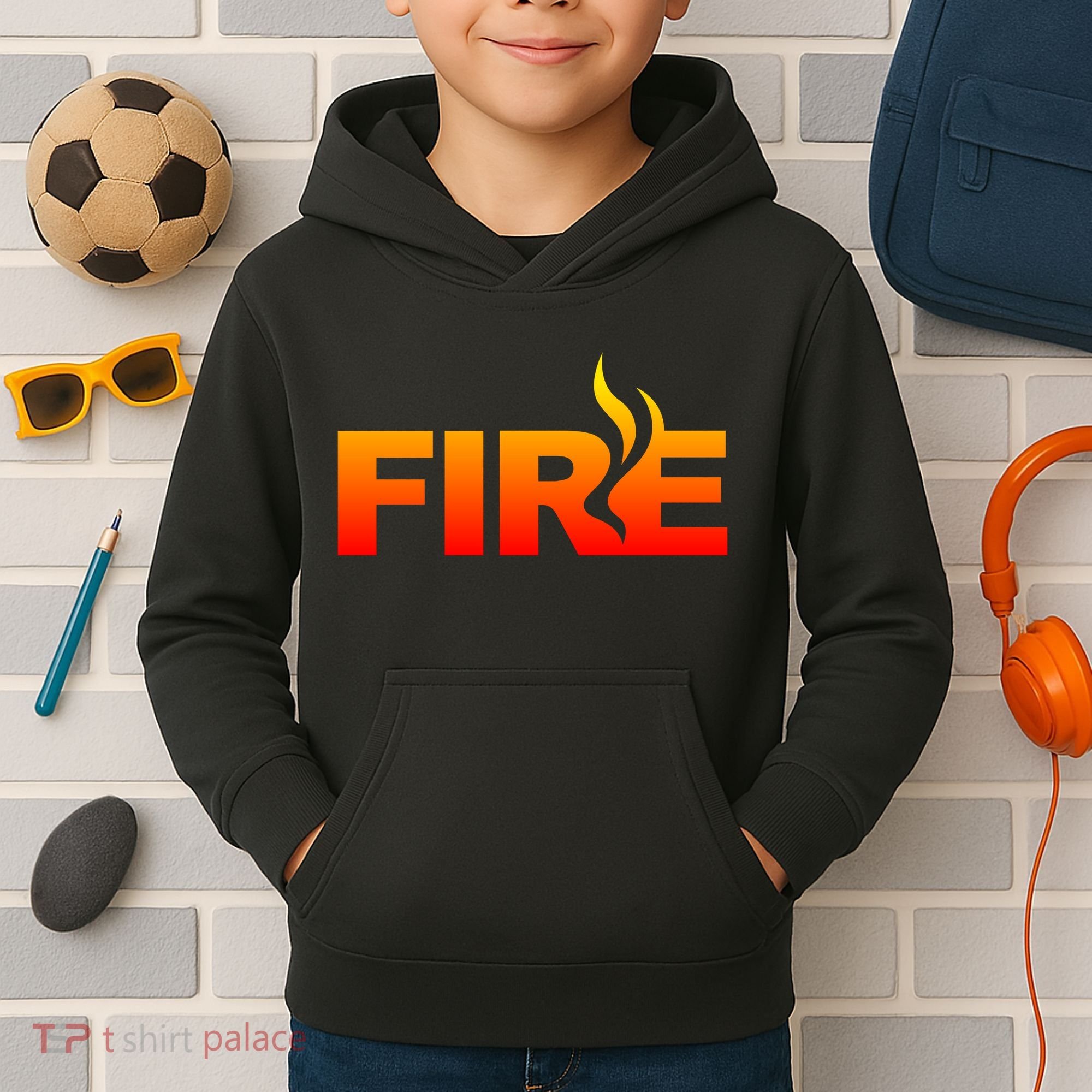 Funny Fire Halloween Costume Family Matching Kids Hoodie