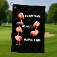 Funny Flamingo Humor Golf Towel thumb 1