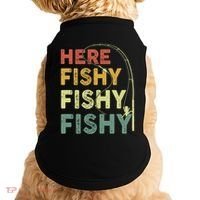 Funny Fishinggift Herefishy Bass Fish Dad Gift Doggie Tank thumb 0
