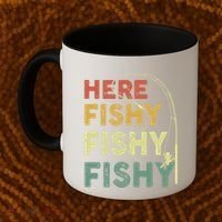 Funny Fishinggift Herefishy Bass Fish Dad Gift Coffee Mug thumb 2
