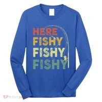 Funny Fishinggift Herefishy Bass Fish Dad Gift Long Sleeve Shirt thumb 0