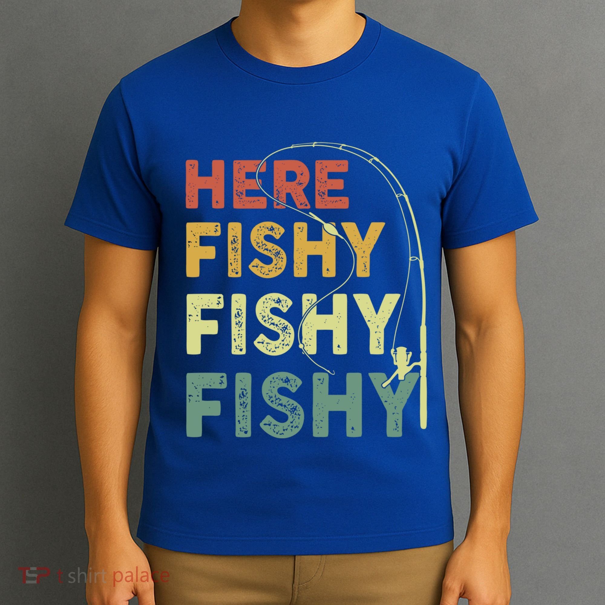 Funny Fishinggift Herefishy Bass Fish Dad Gift T-Shirt