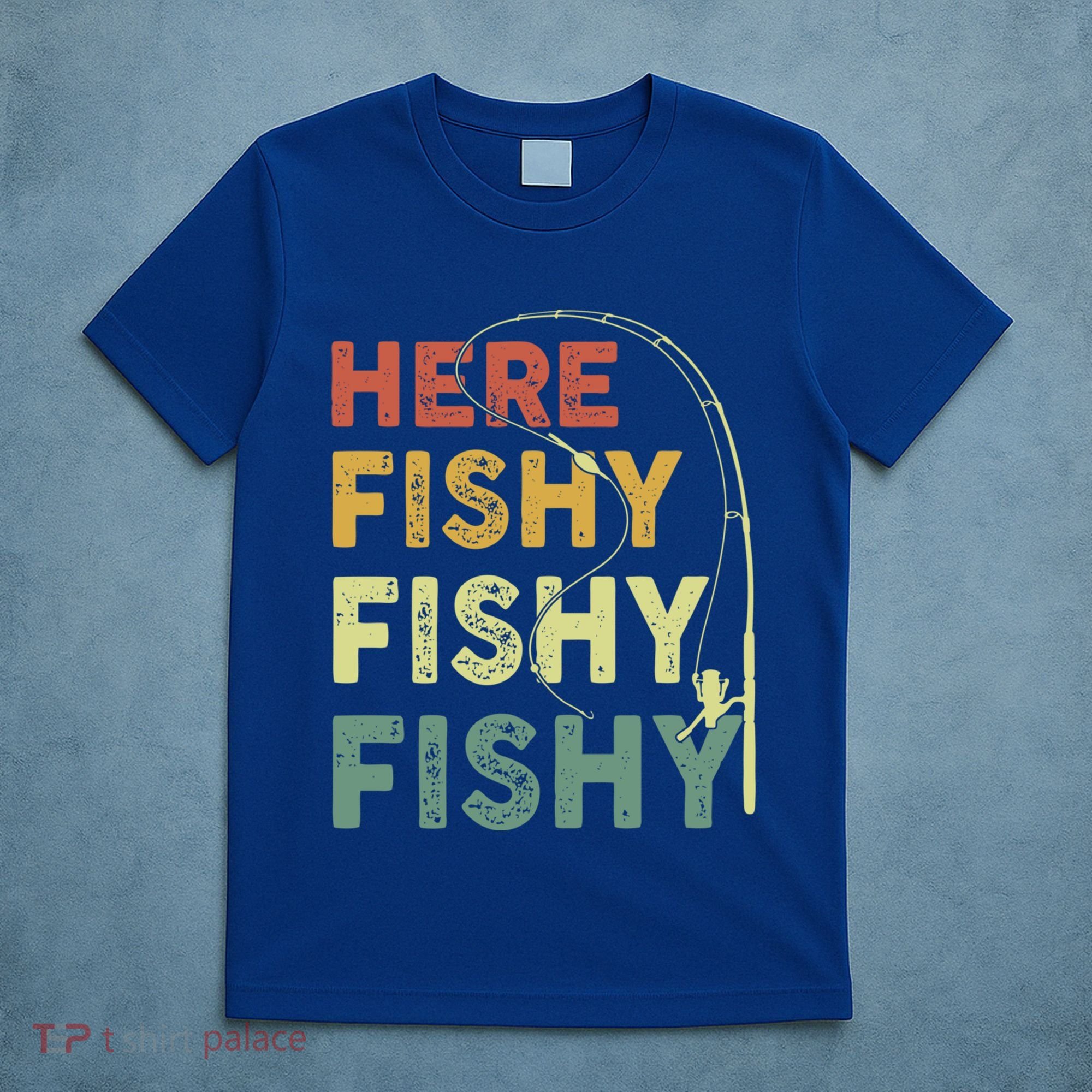 Funny Fishinggift Herefishy Bass Fish Dad Gift T-Shirt