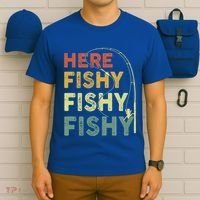 Funny Fishinggift Herefishy Bass Fish Dad Gift T-Shirt thumb 6