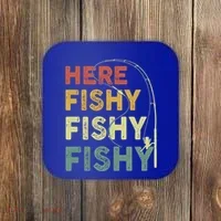 Funny Fishinggift Herefishy Bass Fish Dad Gift Coaster thumb 0