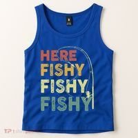Funny Fishinggift Herefishy Bass Fish Dad Gift Tank Top thumb 2