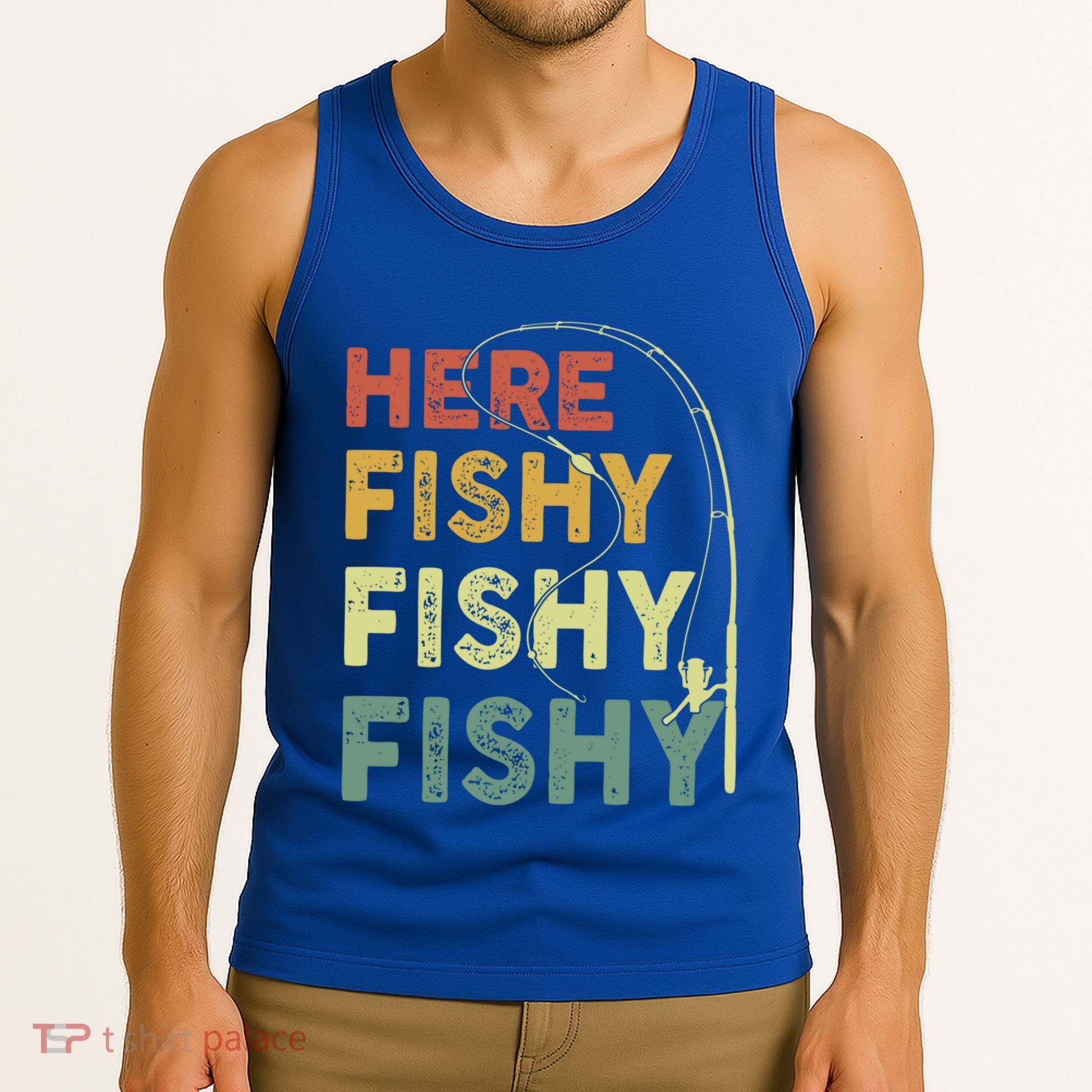 Funny Fishinggift Herefishy Bass Fish Dad Gift Tank Top