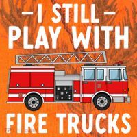 Funny Firefighter I Still Play With Fire Trucks Gift Kati Licensed 12" Camo Cuffed Beanie thumb 2