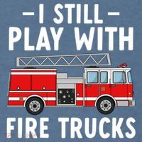 Funny Firefighter I Still Play With Fire Trucks Gift Comfort Colors Garment-Dyed Hooded Sweatshirt thumb 2