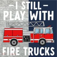 Funny Firefighter I Still Play With Fire Trucks Gift Kids Colorblock Raglan Jersey thumb 2