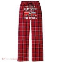 Funny Firefighter I Still Play With Fire Trucks Gift Women's Flannel Plaid Pajama Pants thumb 0