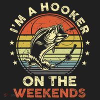 Funny Fishing Im A Hooker On The Weekends Bass Fish Comfort Colors Heavyweight Long Sleeve T-Shirt thumb 2