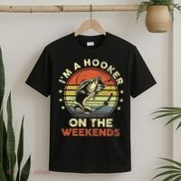 Funny Fishing Im A Hooker On The Weekends Bass Fish T-Shirt thumb 2