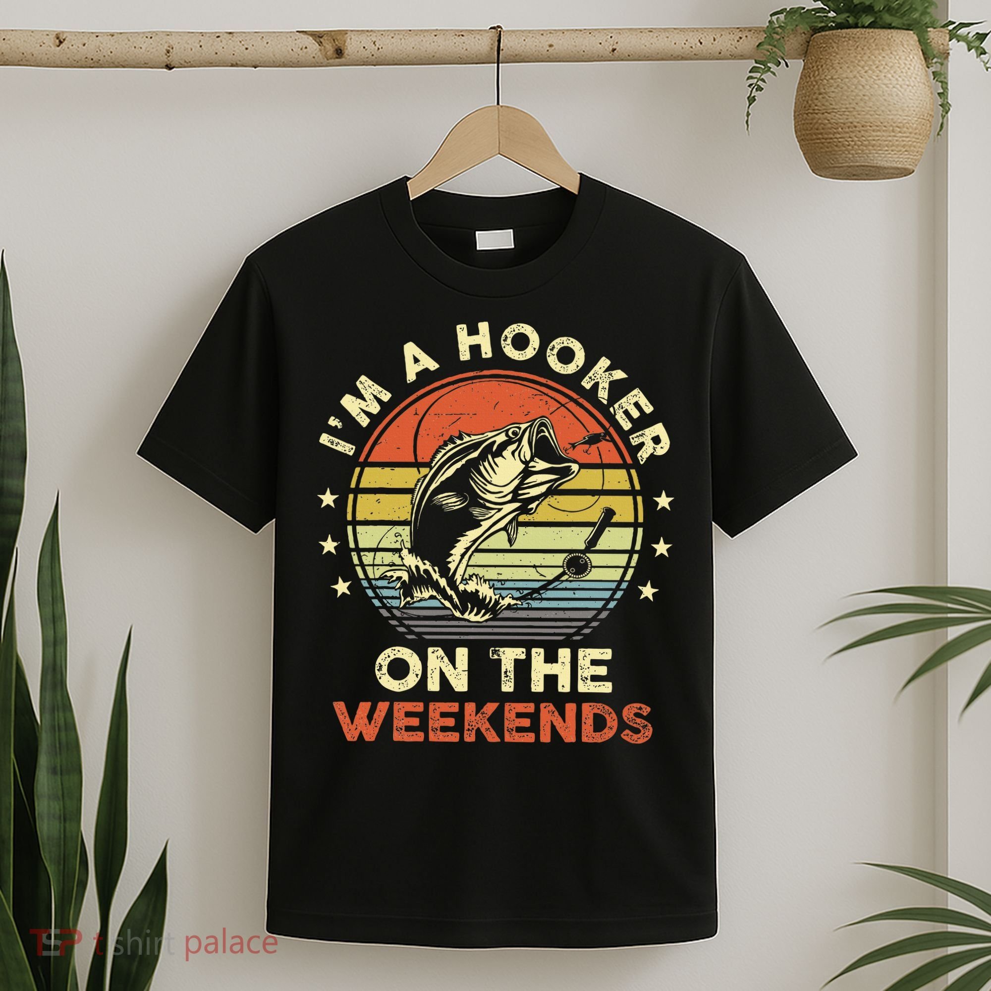 Funny Fishing Im A Hooker On The Weekends Bass Fish T-Shirt