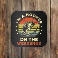 Funny Fishing Im A Hooker On The Weekends Bass Fish Coaster thumb 0