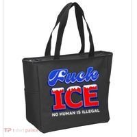 F!ck F Ice No Humman Is Illegal Tote Bag thumb 2