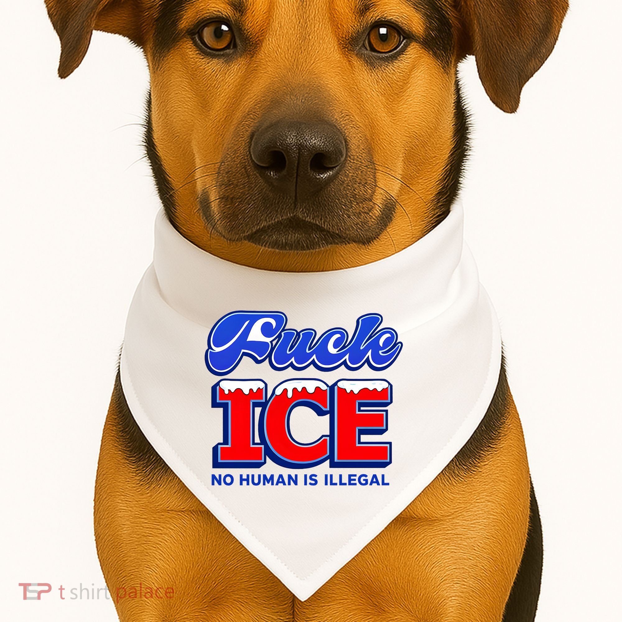 F!ck F Ice No Humman Is Illegal USA-Made Doggie Bandana