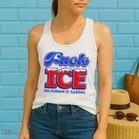 F!ck F Ice No Humman Is Illegal Women's Tank Top thumb 2