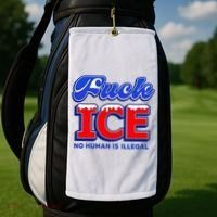 F!ck F Ice No Humman Is Illegal Golf Towel thumb 2