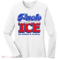 F!ck F Ice No Humman Is Illegal Women's Long Sleeve Shirt thumb 0