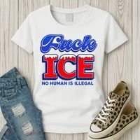 F!ck F Ice No Humman Is Illegal Women's T-Shirt thumb 3