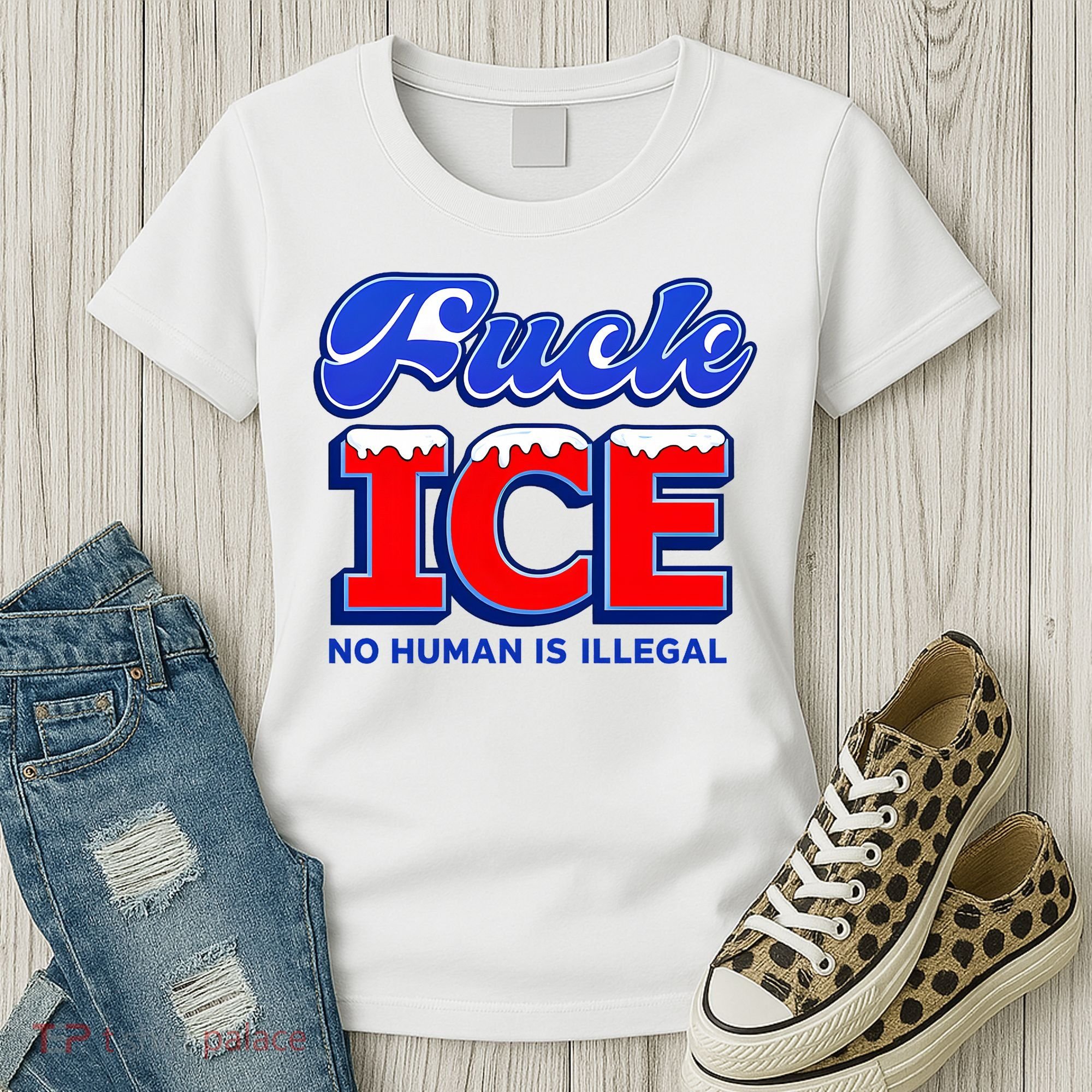 F!ck F Ice No Humman Is Illegal Women's T-Shirt