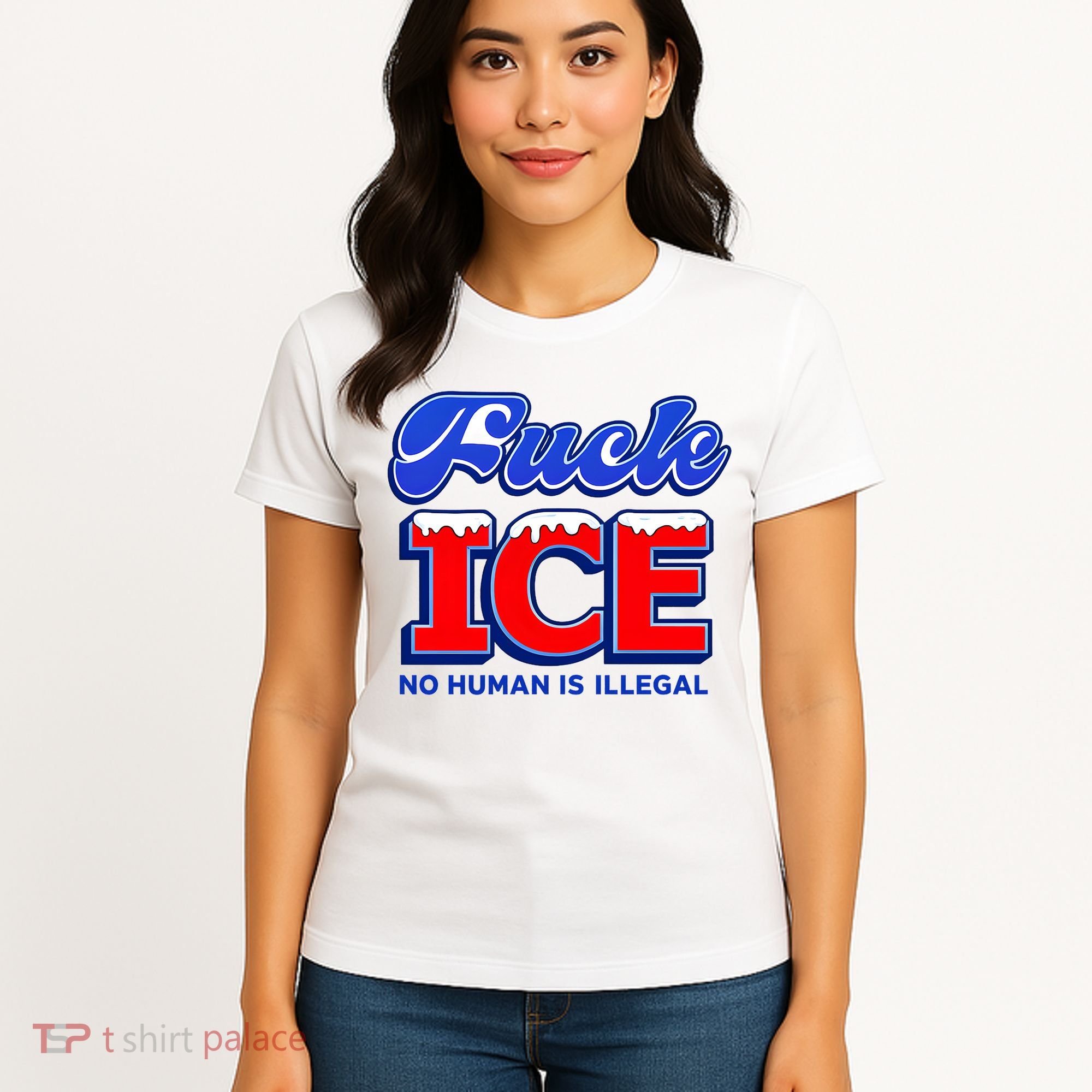 F!ck F Ice No Humman Is Illegal Women's T-Shirt
