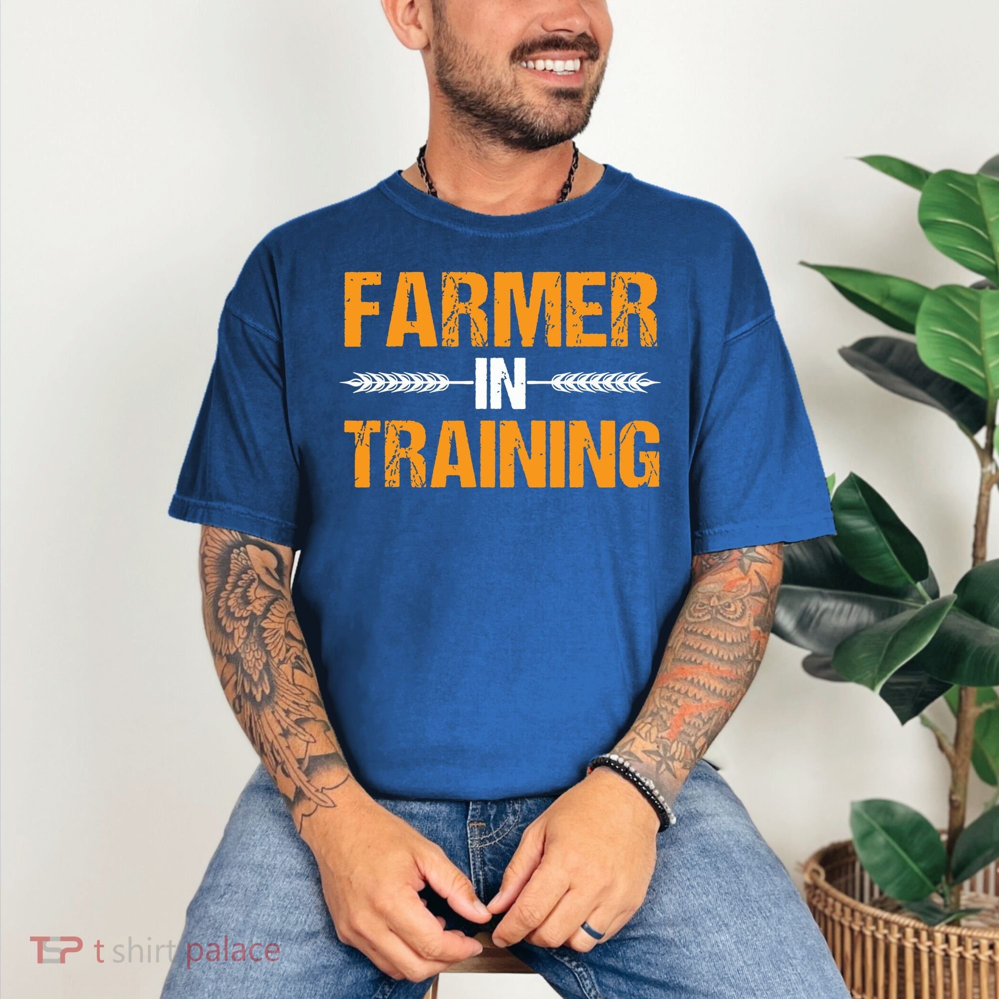 Funny Farmer In Training Apparel Farm Farming Comfort Colors T-Shirt